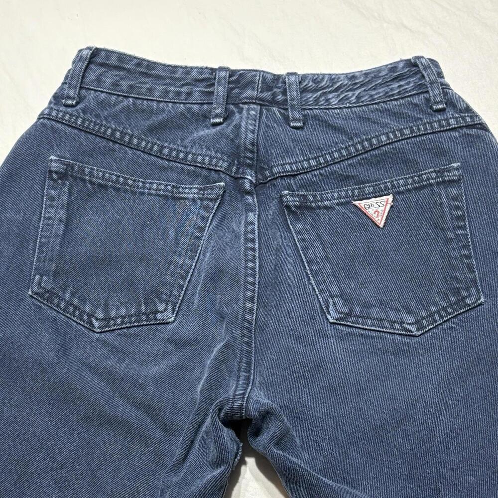 Vtg GUESS Style 1060 Dark Wash High Waisted Tapered Denim Jeans RARE Size-28 - Picture 9 of 12